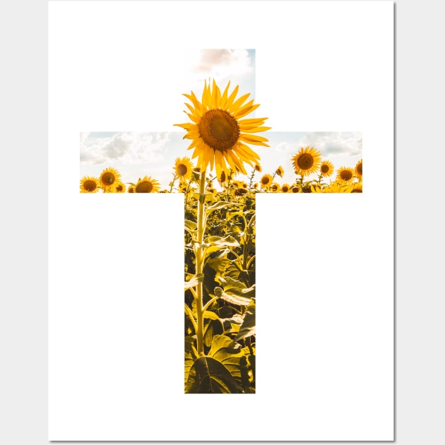 Christian Sunflower Cross Wall Art by Move Mtns